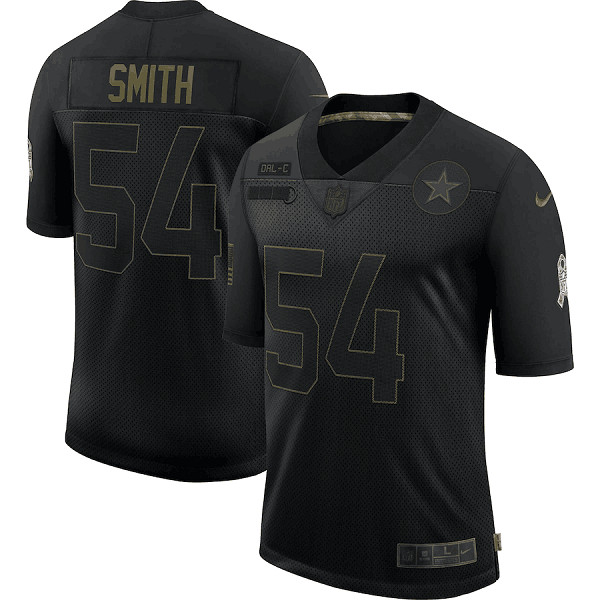Men's Dallas Cowboys #54 Jaylon Smith 2020 Black Salute To Service Limited Stitched NFL Jersey